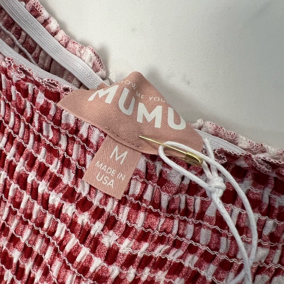 Mumu red gingham dress mini size m - Picture 2 of 3